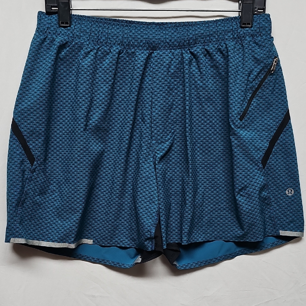 lululemon athletica Blue Textured Men's Athletic Shorts